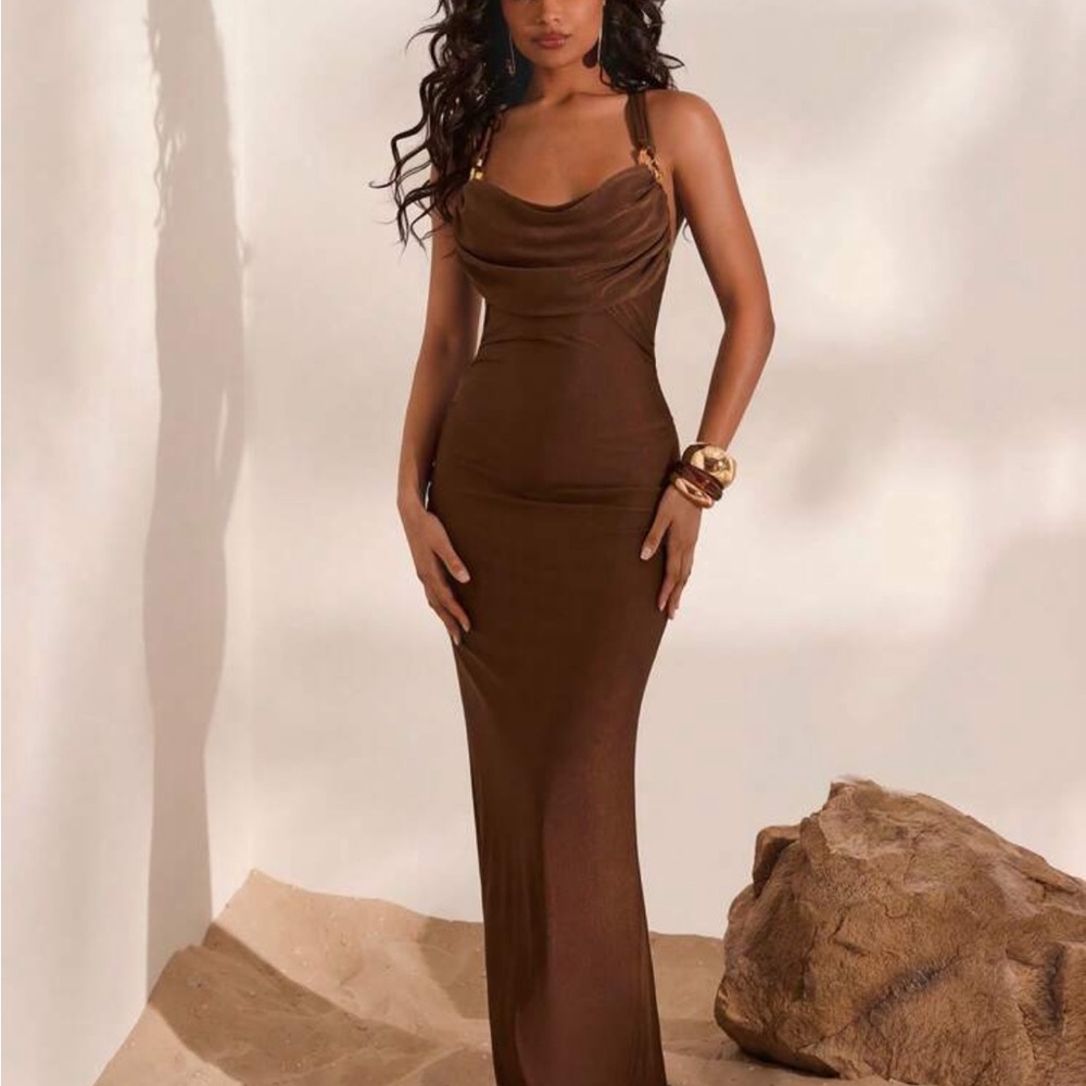 Elegant Brown Maxi Dress